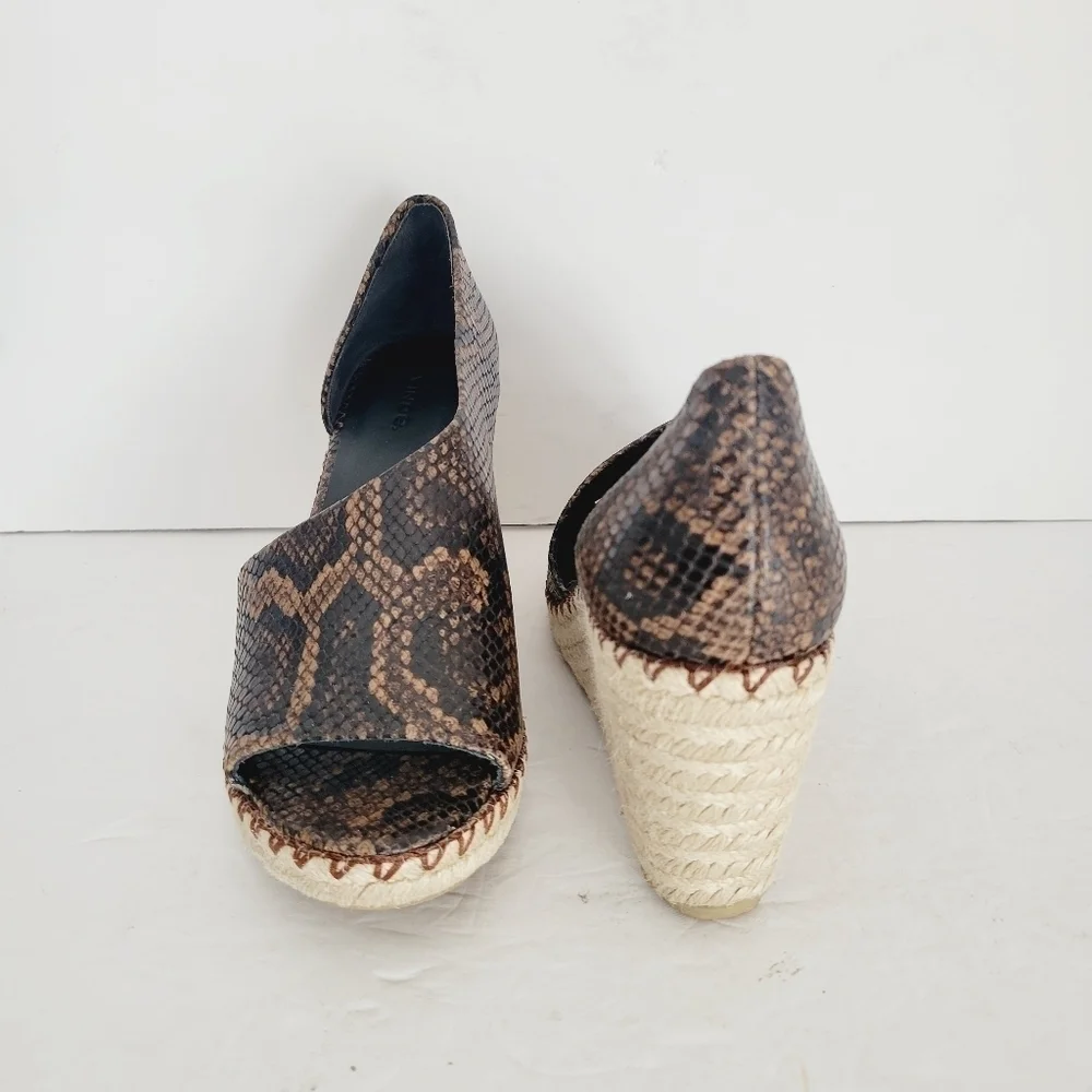 NEW Vince Sonora Snakeskin Espadrille Sandals Size 10